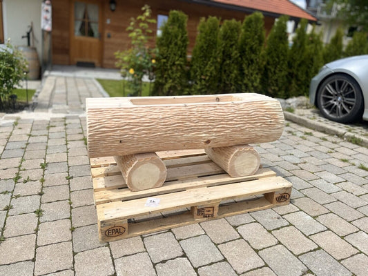 Holzbrunnen ,,Wallberg" Baumstammbrunnen aus Tannenholz strukturiert | diverse Größen & Optionen