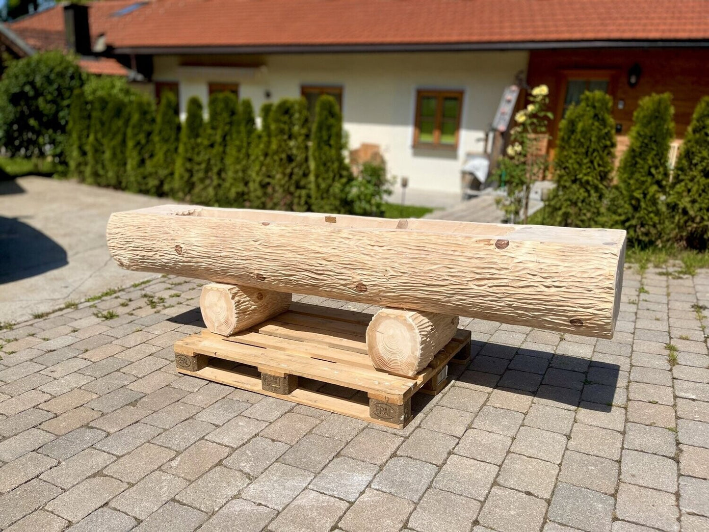 Holzbrunnen ,,Wallberg" Baumstammbrunnen aus Tannenholz strukturiert | diverse Größen & Optionen