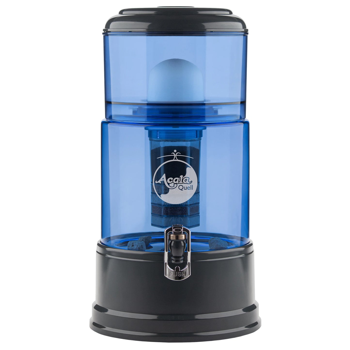AcalaQuell® Grande blau | anthrazit | Glastank 10 Liter | verschiedene Optionen | Einsteigerset groß