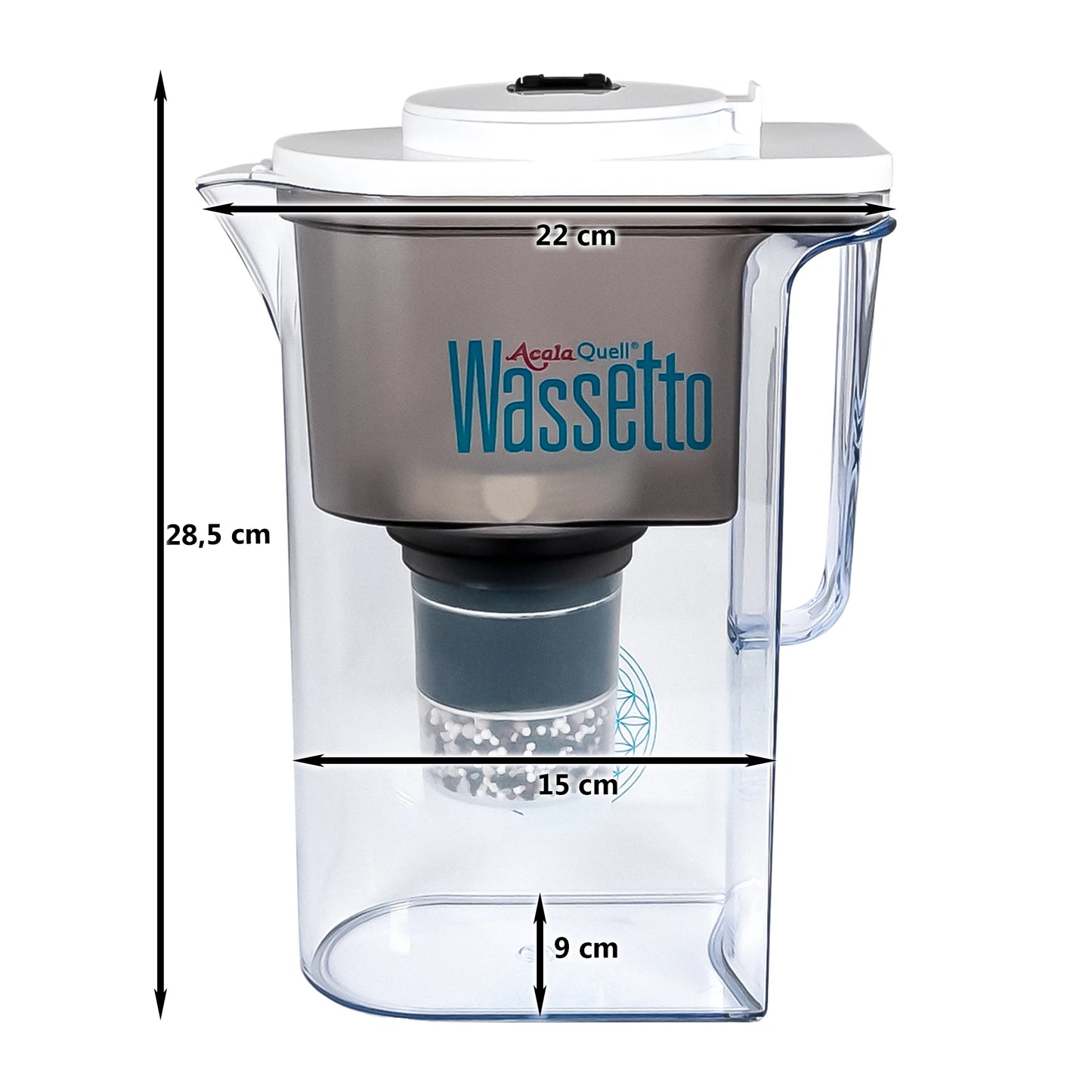 AcalaQuell® Wassetto | 1,3 Liter für 1-2 Personen | verschiedene Farben