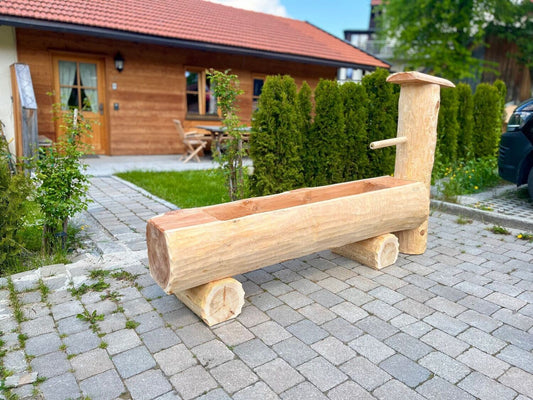 Holzbrunnen ,,Watzmann" Lärchenbrunnen Säule stirnseitig | diverse Größen & Optionen