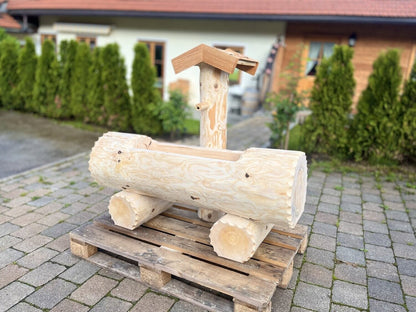 Holzbrunnen ,,Weinberg" Holztrog aus Tannenholz Ränder rund | diverse Größen & Optionen
