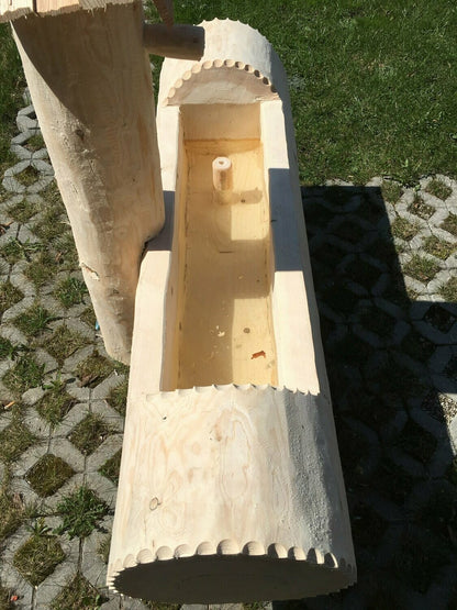 Holzbrunnen ,,Weinberg" Holztrog aus Tannenholz Ränder rund | diverse Größen & Optionen