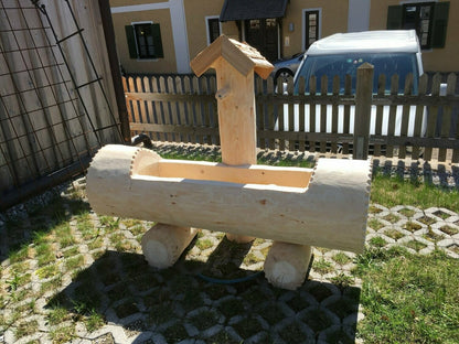 Holzbrunnen ,,Weinberg" Holztrog aus Tannenholz Ränder rund | diverse Größen & Optionen