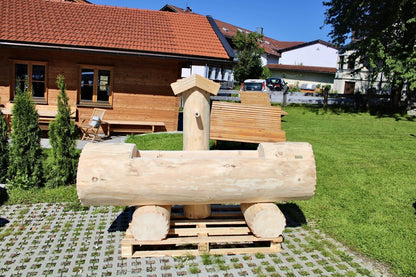 Holzbrunnen ,,Weinberg" Holztrog aus Tannenholz Ränder rund | diverse Größen & Optionen