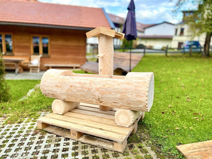 Holzbrunnen ,,Weinberg" Holztrog aus Tannenholz Ränder rund | diverse Größen & Optionen