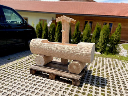 Holzbrunnen ,,Wilder Kaiser" Holztrog aus Tannenholz mit Struktur | diverse Größen & Optionen