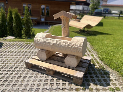 Holzbrunnen ,,Wilder Kaiser" Holztrog aus Tannenholz mit Struktur | diverse Größen & Optionen