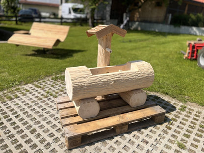 Holzbrunnen ,,Wilder Kaiser" Holztrog aus Tannenholz mit Struktur | diverse Größen & Optionen