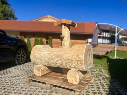 Holzbrunnen ,,Wilder Kaiser" Holztrog aus Tannenholz mit Struktur | diverse Größen & Optionen