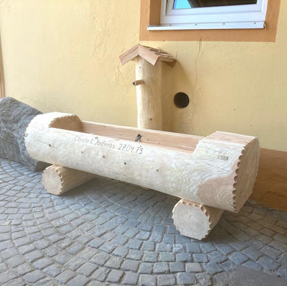 Holzbrunnen ,,Zugspitze" Baumstammbrunnen aus Lärchenholz | diverse Größen & Optionen