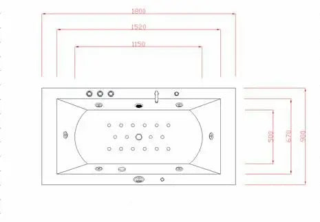 Whirlpool Torino Badewanne Indoor 182x90 cm Black