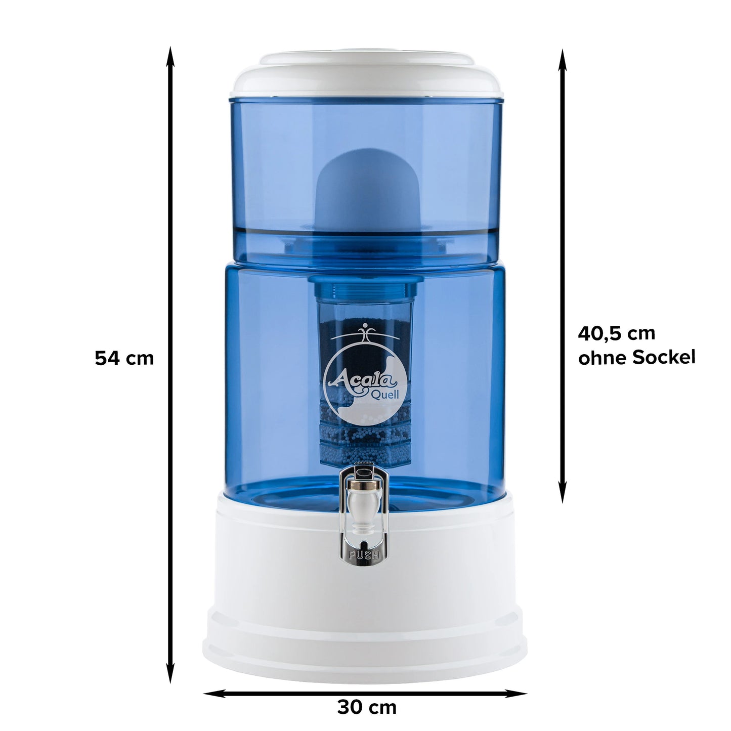 AcalaQuell® Advanced blau | weiß | 8 Liter für 1-4 Personen | verschiedene Optionen | Einsteigerset groß