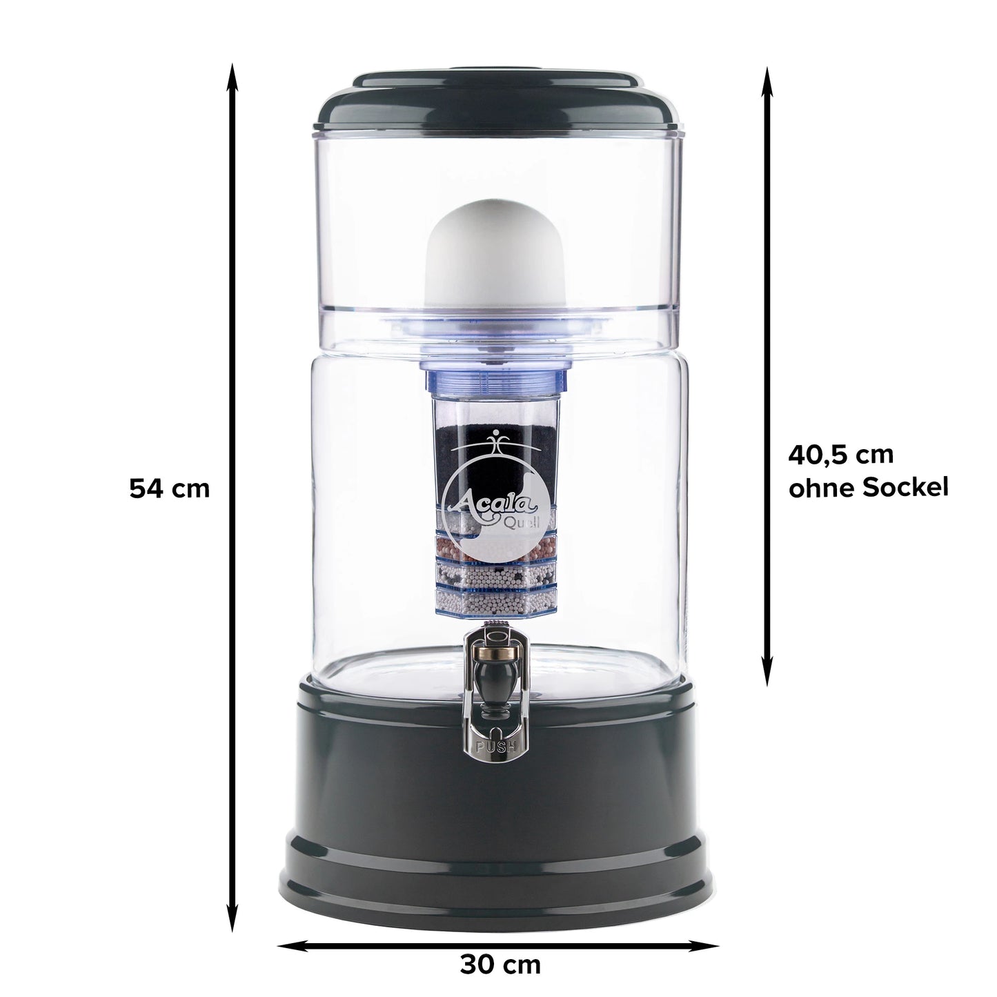 AcalaQuell® Advanced kristallklar | anthrazit | 8 Liter für 1-4 Personen | verschiedene Optionen