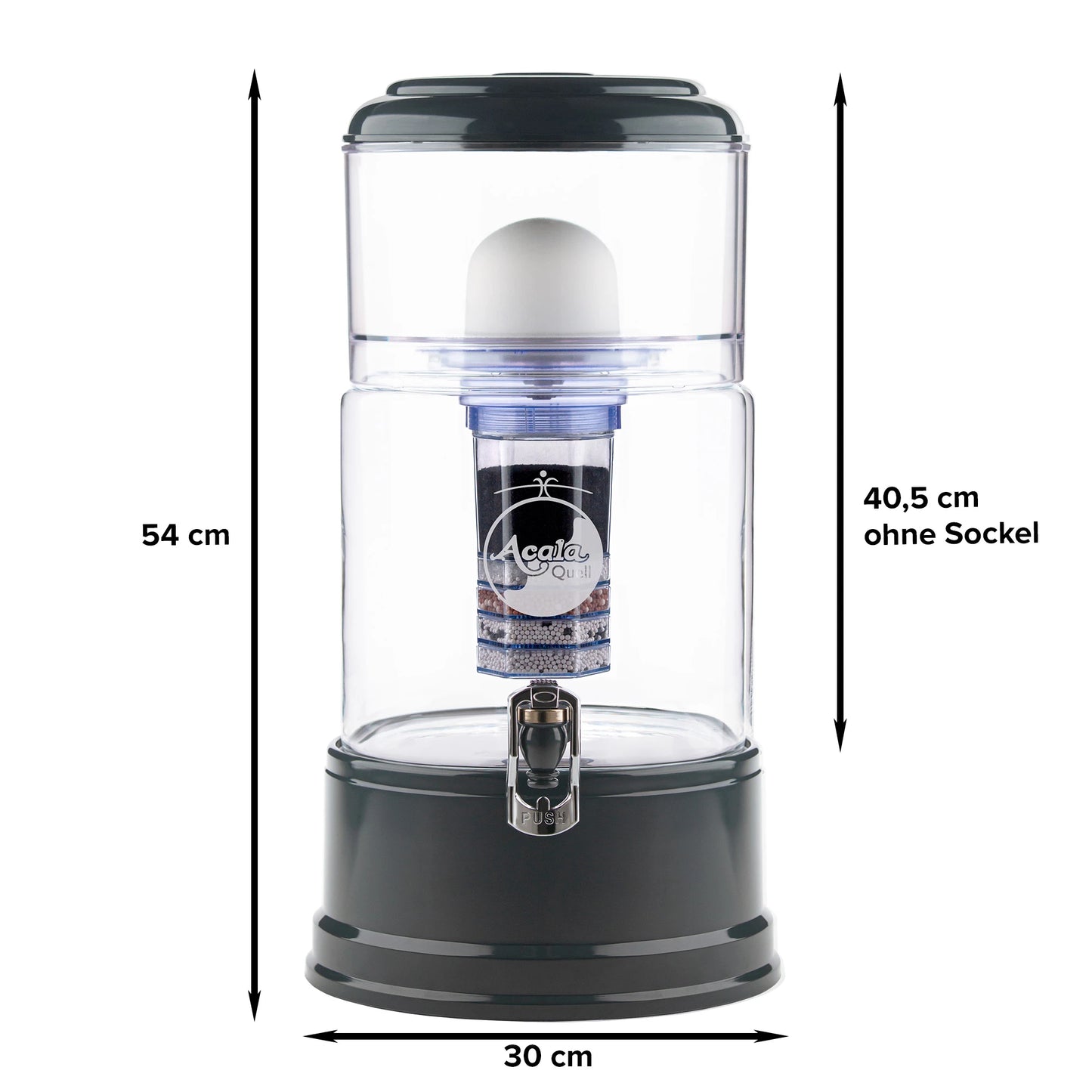 AcalaQuell® Advanced kristallklar | anthrazit | 8 Liter für 1-4 Personen | verschiedene Optionen | Einsteigerset groß