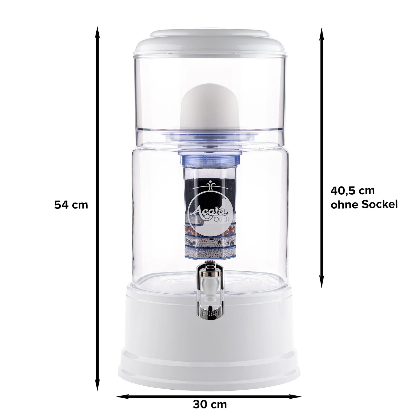 AcalaQuell® Advanced kristallklar | weiß | 8 Liter für 1-4 Personen | verschiedene Optionen | Einsteigerset groß