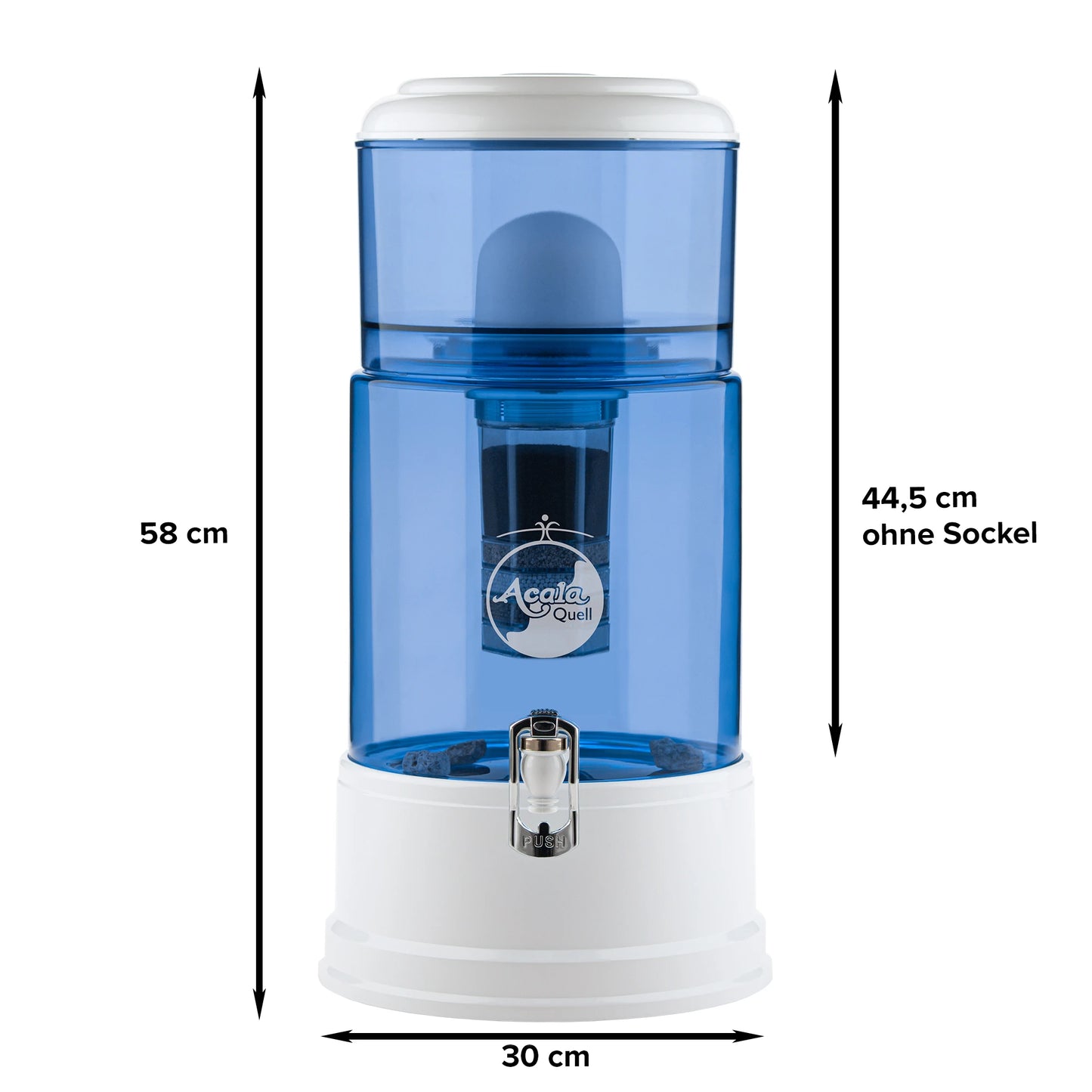AcalaQuell® Grande blau | weiß | Glastank 10 Liter | verschiedene Optionen | Einsteigerset groß