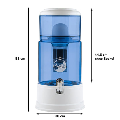 AcalaQuell® Grande blau | weiß | Glastank 10 Liter | verschiedene Optionen | Einsteigerset groß