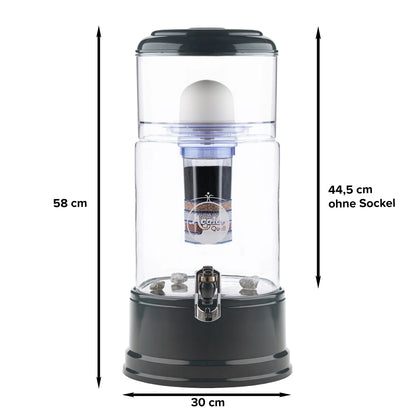 AcalaQuell® Grande kristallklar | anthrazit | Glastank 10 Liter | verschiedene Optionen | Einsteigerset groß