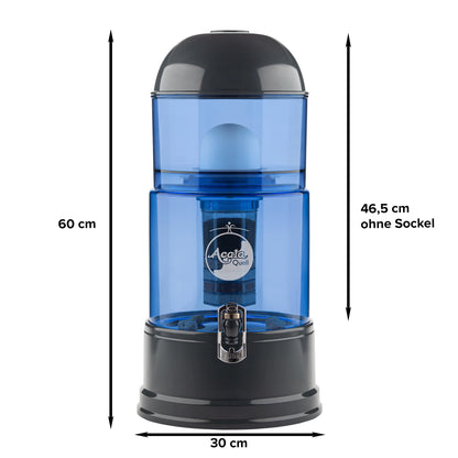 AcalaQuell® Luna blau | anthrazit | 8 Liter für 1-4 Personen | verschiedene Optionen | Einsteigerset groß