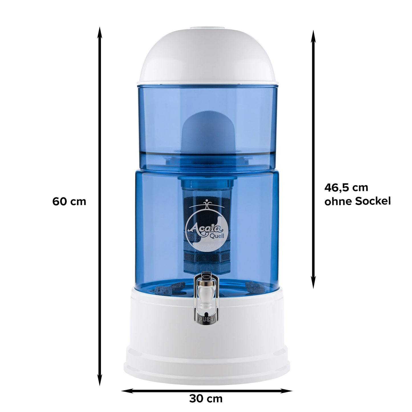 AcalaQuell® Luna blau | weiß | 8 Liter für 1-4 Personen | verschiedene Optionen | Einsteigerset groß