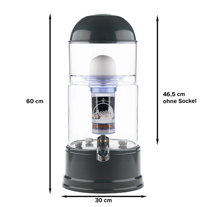 AcalaQuell® Luna kristallklar | anthrazit | 8 Liter für 1-4 Personen | verschiedene Optionen | Einsteigerset groß
