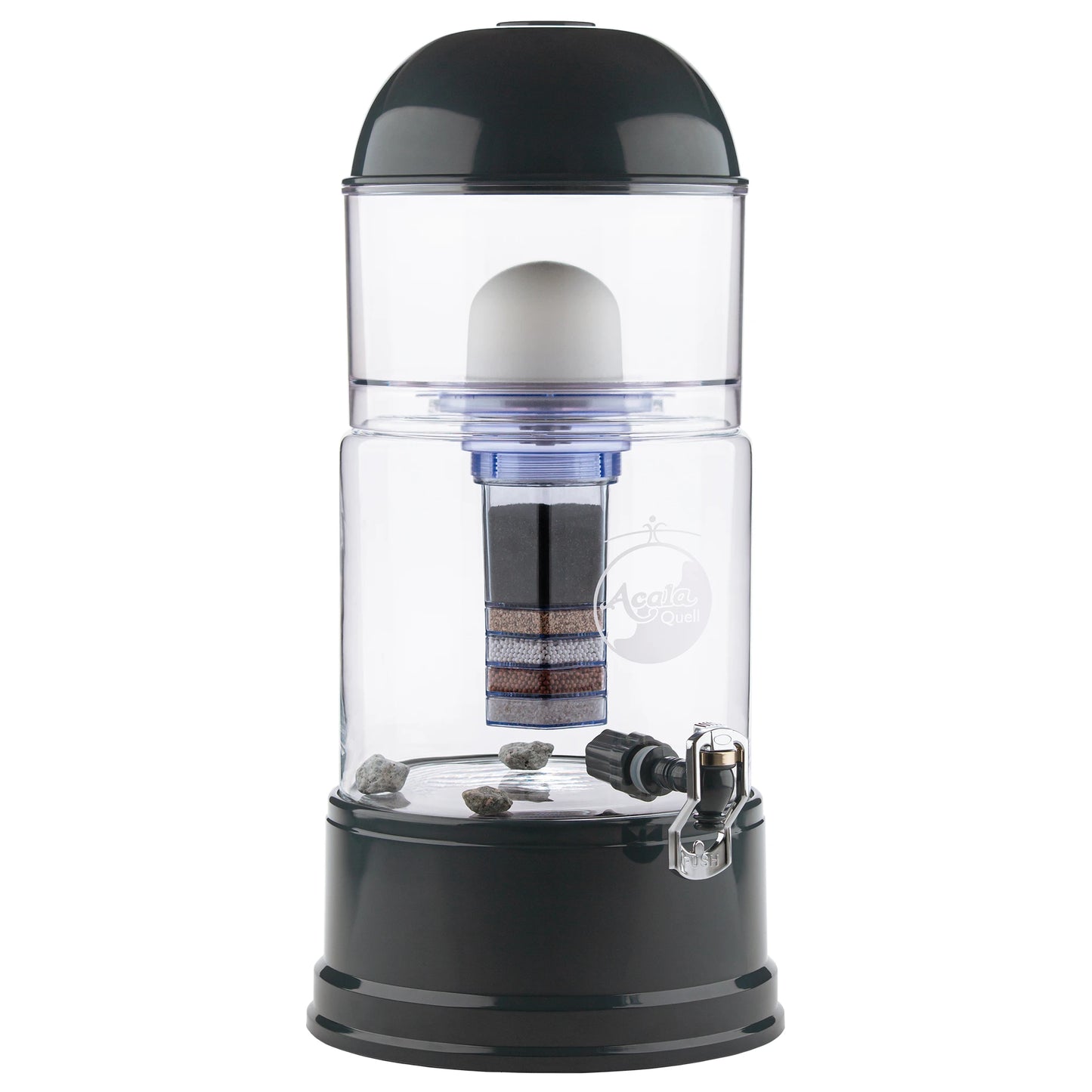 AcalaQuell® Luna kristallklar | anthrazit | 8 Liter für 1-4 Personen | verschiedene Optionen | Einsteigerset groß
