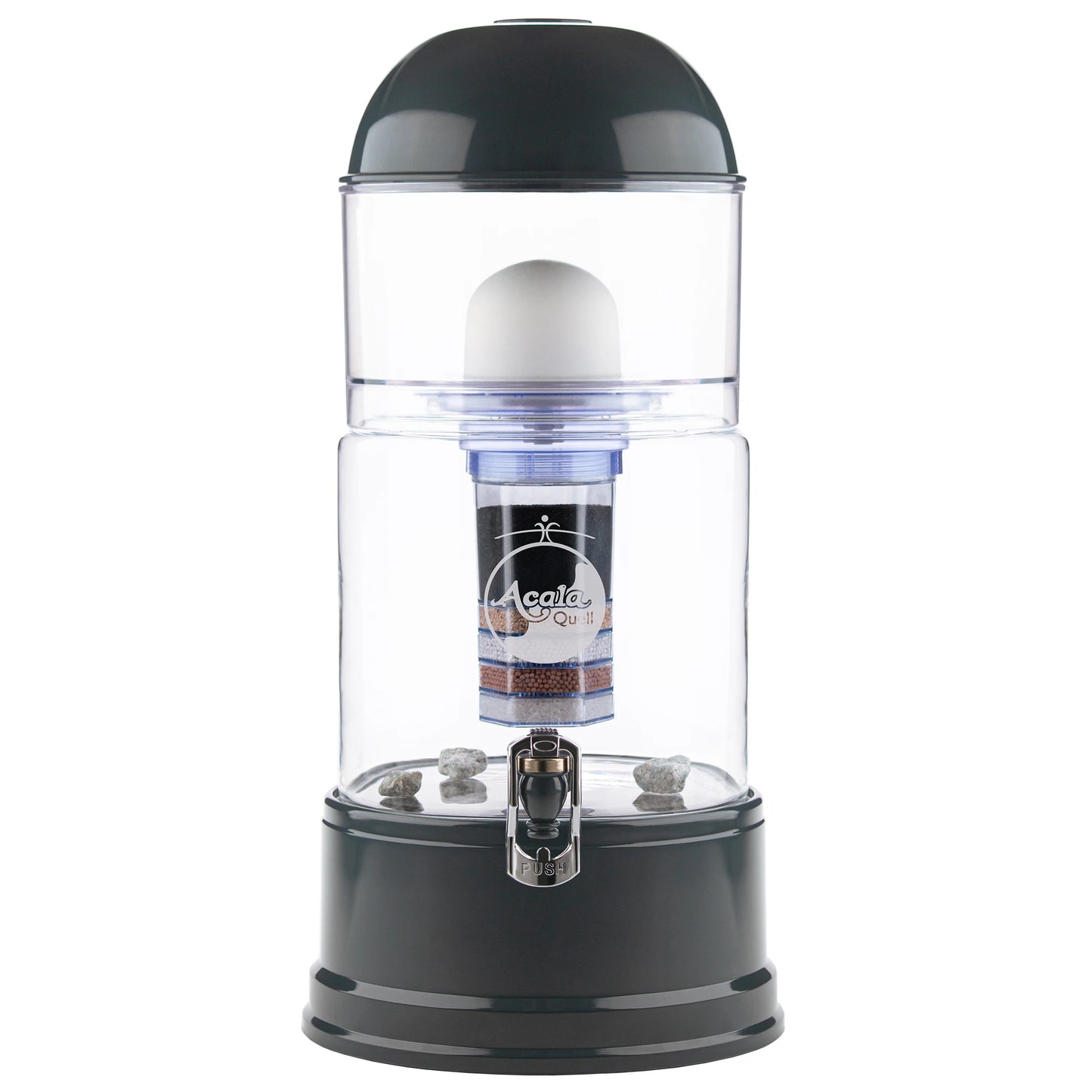 AcalaQuell® Luna kristallklar | anthrazit | 8 Liter für 1-4 Personen | verschiedene Optionen | Einsteigerset groß