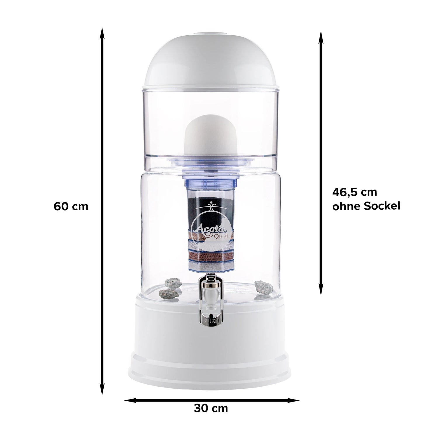 AcalaQuell® Luna kristallklar | weiß | 8 Liter für 1-4 Personen | verschiedene Optionen