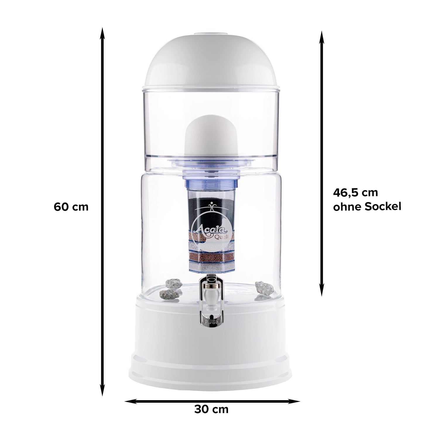 AcalaQuell® Luna kristallklar | weiß | 8 Liter für 1-4 Personen | verschiedene Optionen | Einsteigerset klein