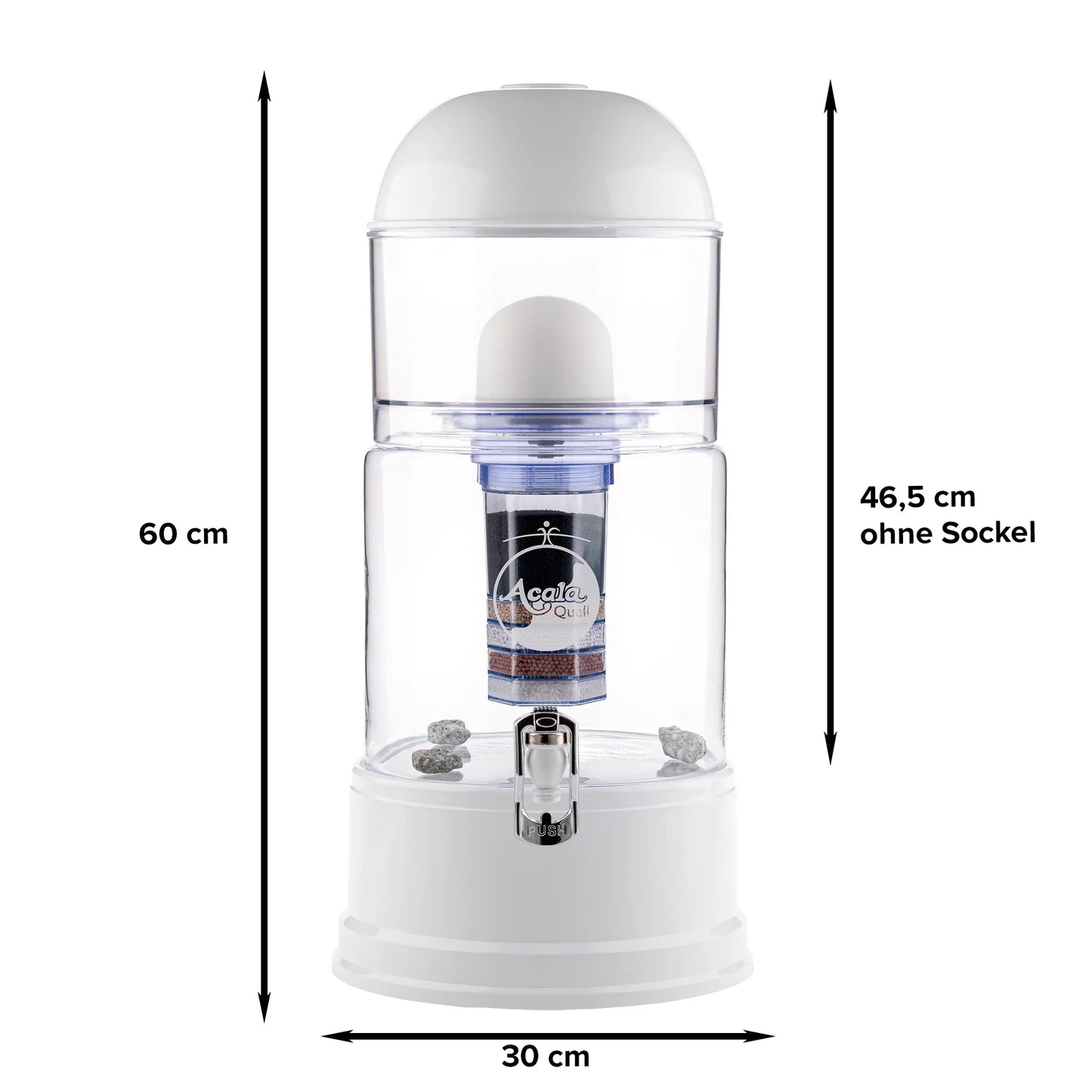 AcalaQuell® Luna kristallklar | weiß | 8 Liter für 1-4 Personen | verschiedene Optionen | Einsteigerset groß