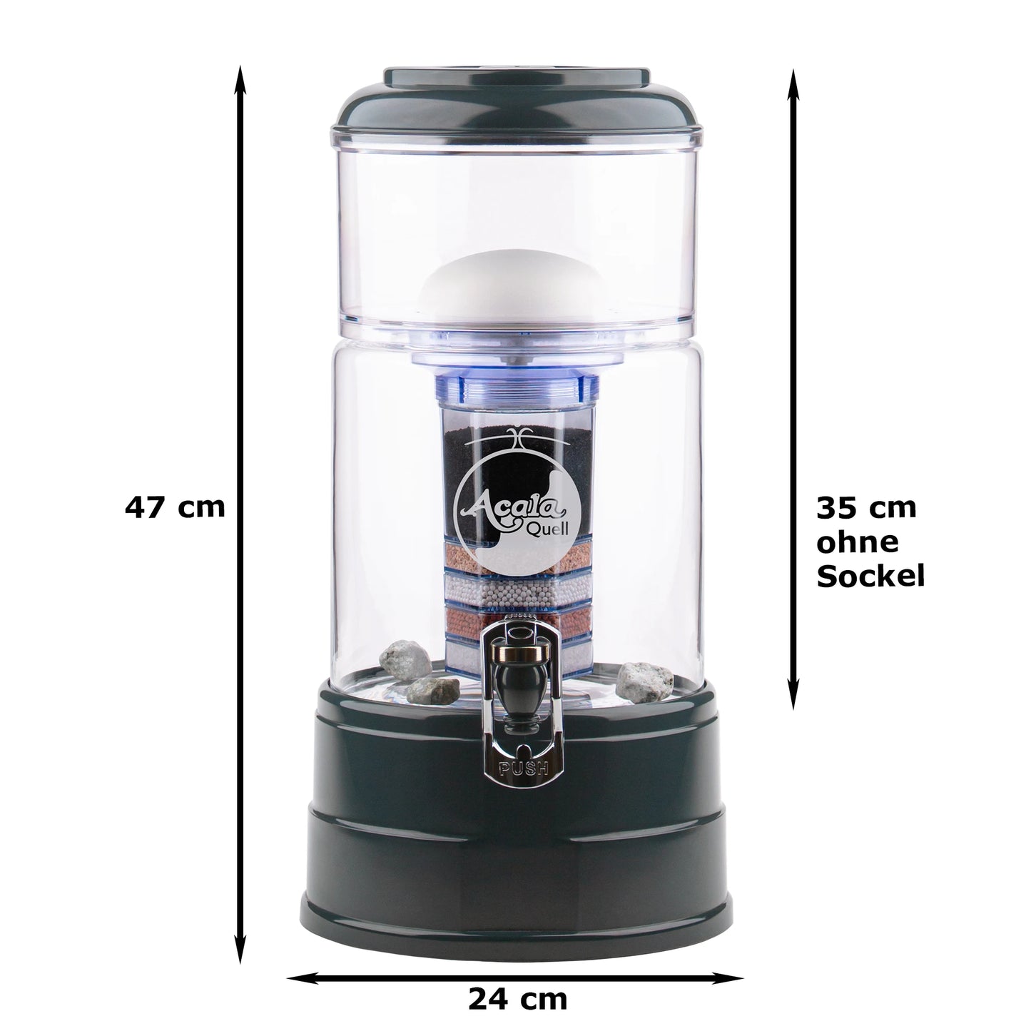 AcalaQuell® Mini kristallklar | anthrazit | 5 Liter für 1-2 Personen | verschiedene Optionen