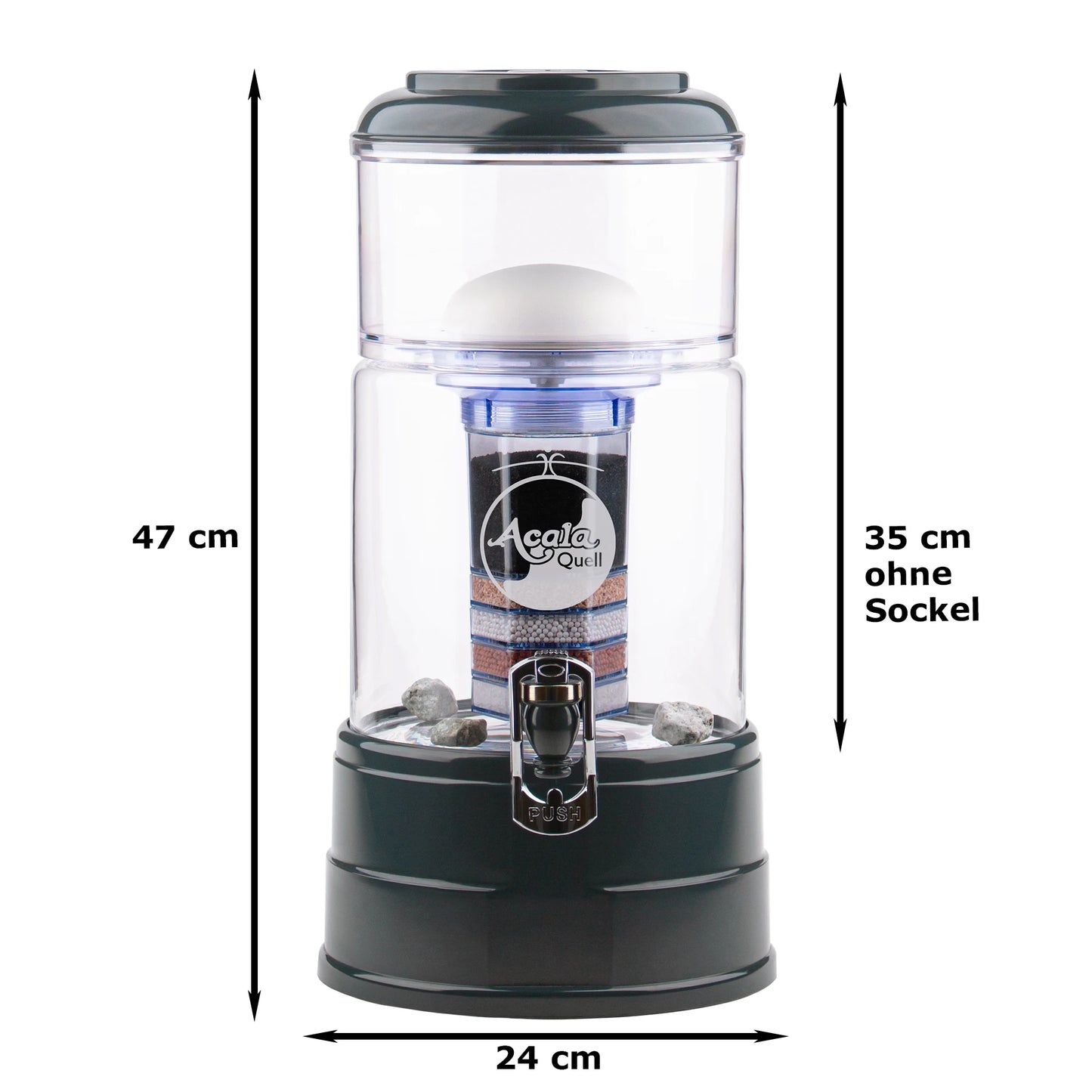 AcalaQuell® Mini kristallklar | anthrazit | 5 Liter für 1-2 Personen | verschiedene Optionen | Einsteigerset klein