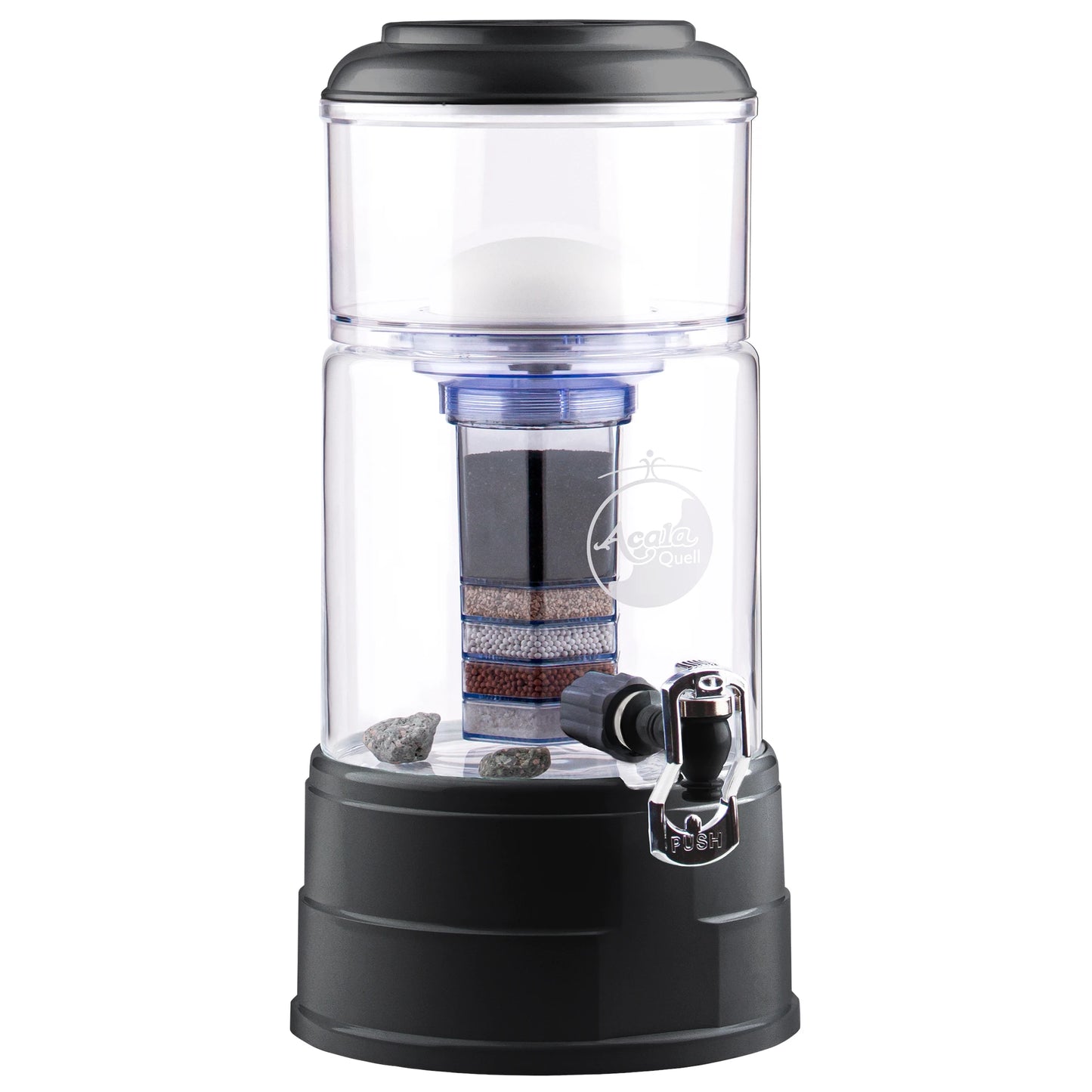 AcalaQuell® Mini kristallklar | anthrazit | 5 Liter für 1-2 Personen | verschiedene Optionen | Einsteigerset klein