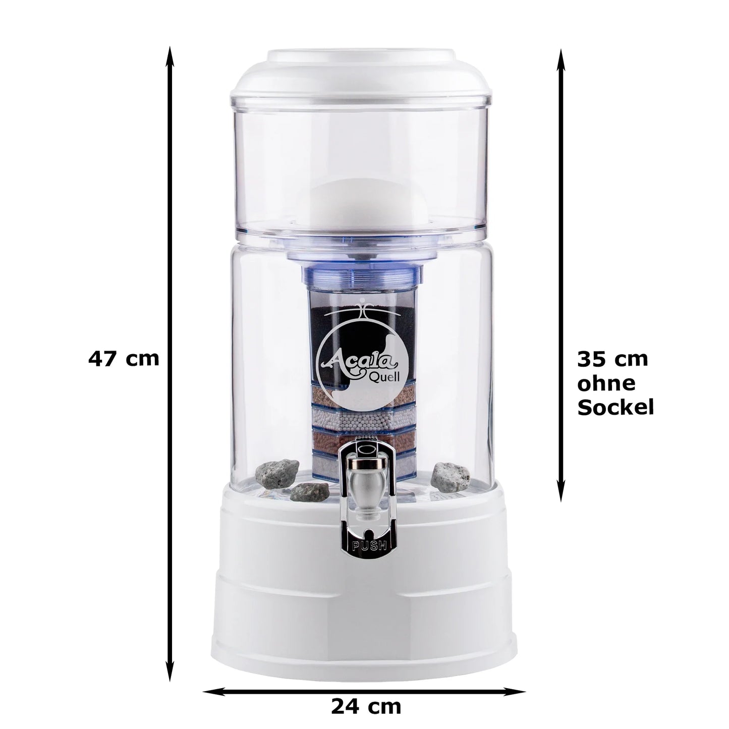 AcalaQuell® Mini kristallklar | weiß | 5 Liter für 1-2 Personen | verschiedene Optionen | Einsteigerset groß