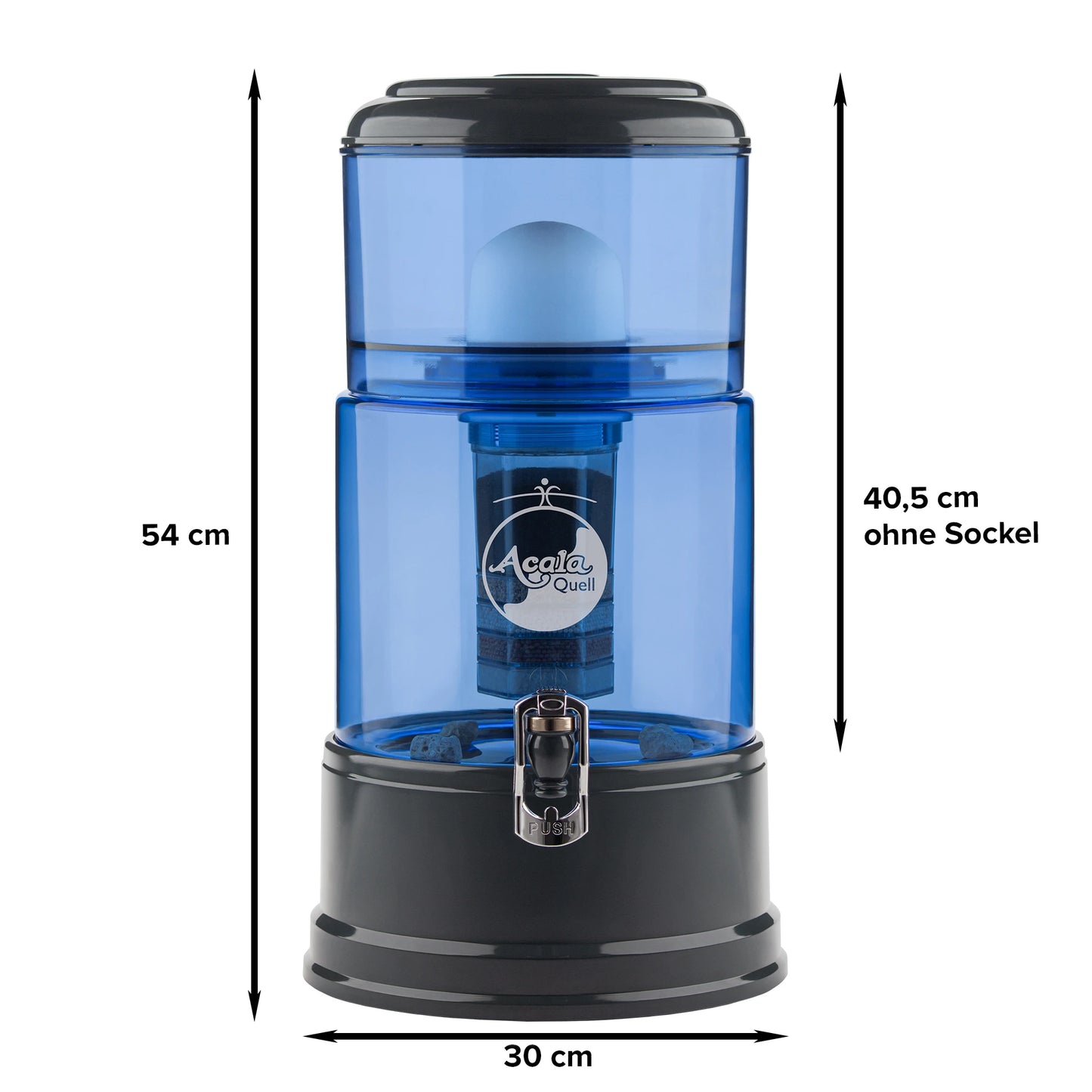 AcalaQuell® Smart blau | anthrazit | 8 Liter für 1-4 Personen | verschiedene Optionen | Einsteigerset groß