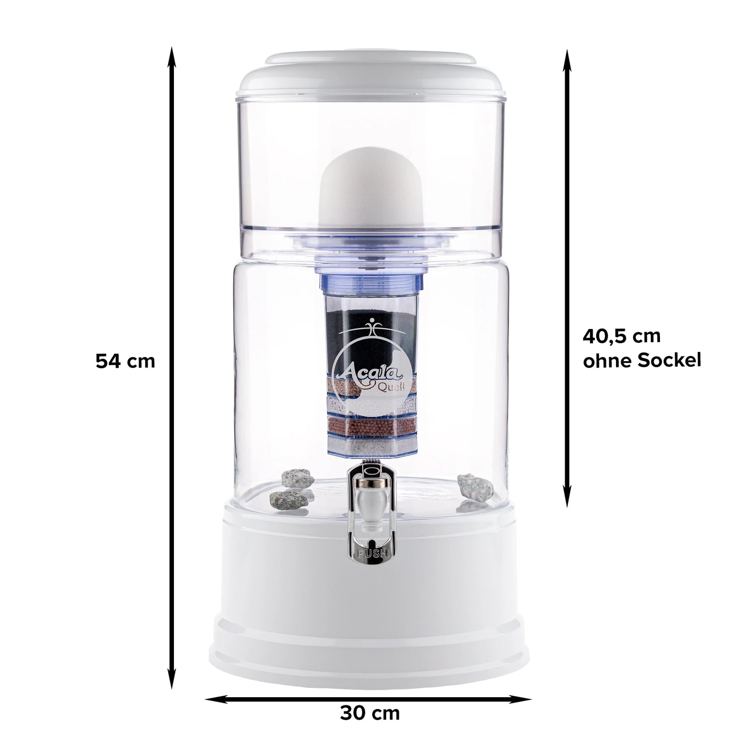 AcalaQuell® Smart kristallklar | weiß | 8 Liter für 1-4 Personen | verschiedene Optionen | Einsteigerset groß