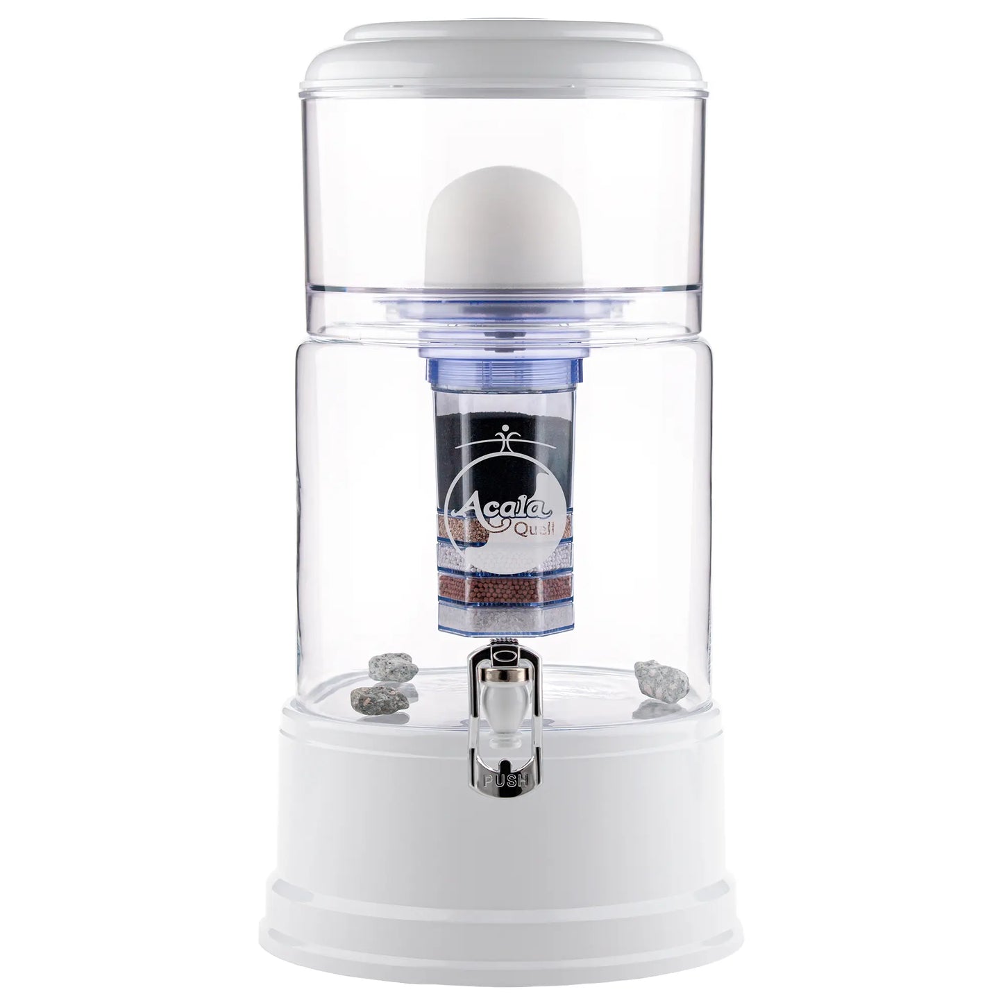AcalaQuell® Grande kristallklar | weiß | Glastank 10 Liter | verschiedene Optionen | Einsteigerset groß