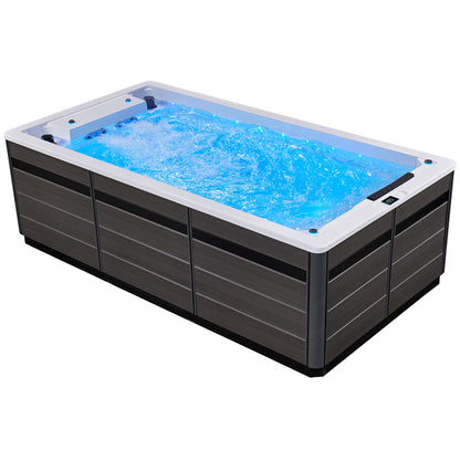 Swim Spa Whirlpool AWT Innovation430 mit Wärmepumpe weiß 430x230 grau