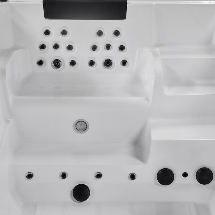 Swim Spa Whirlpool AWT Innovation550 mit Wärmepumpe weiß 550x230 grau