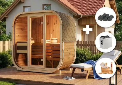 Finntherm Comfort Set Fasssauna Ellipso M Sauna
