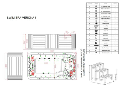 Swim Spa Whirlpool Verona I 400x230x131 cm