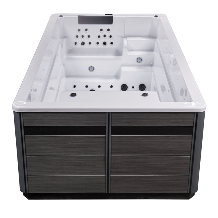 Swim Spa Whirlpool AWT Innovation430 mit Wärmepumpe weiß 430x230 grau