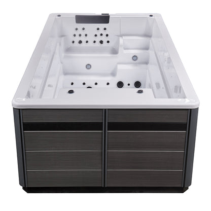 Swim Spa Whirlpool AWT Innovation430 mit Wärmepumpe weiß 430x230 grau