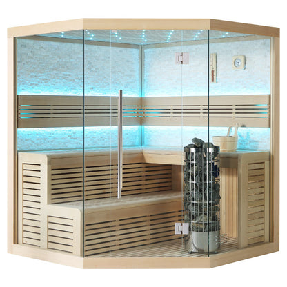 EAGO Sauna AWT E1101C Hemlock 180x180 9kW Cilindro