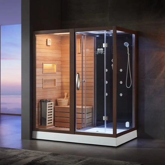 Dampfdusche Nebraska inkl. Saunafunktion Sauna Dusche 180x110cm