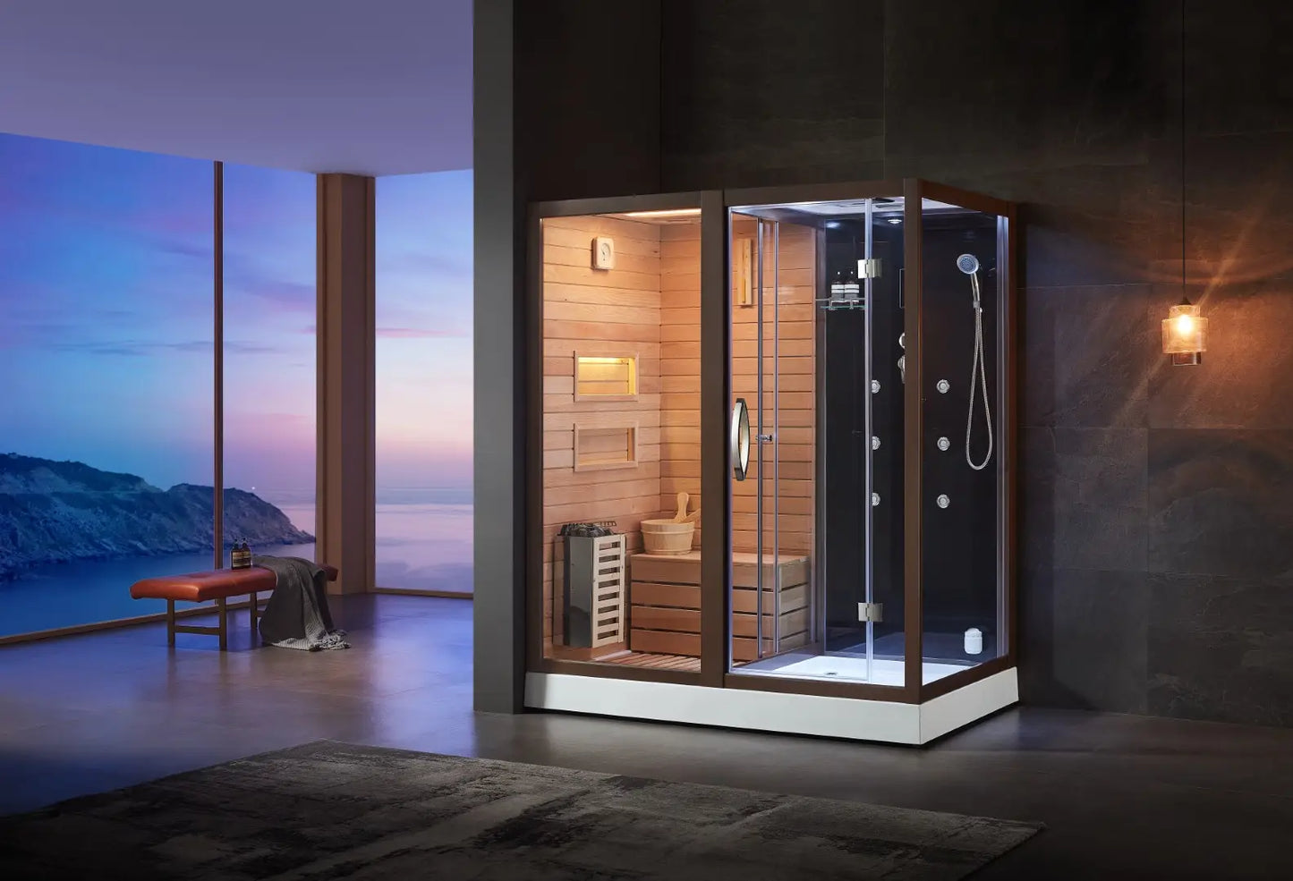 Dampfdusche Nebraska inkl. Saunafunktion Sauna Dusche 180x110cm