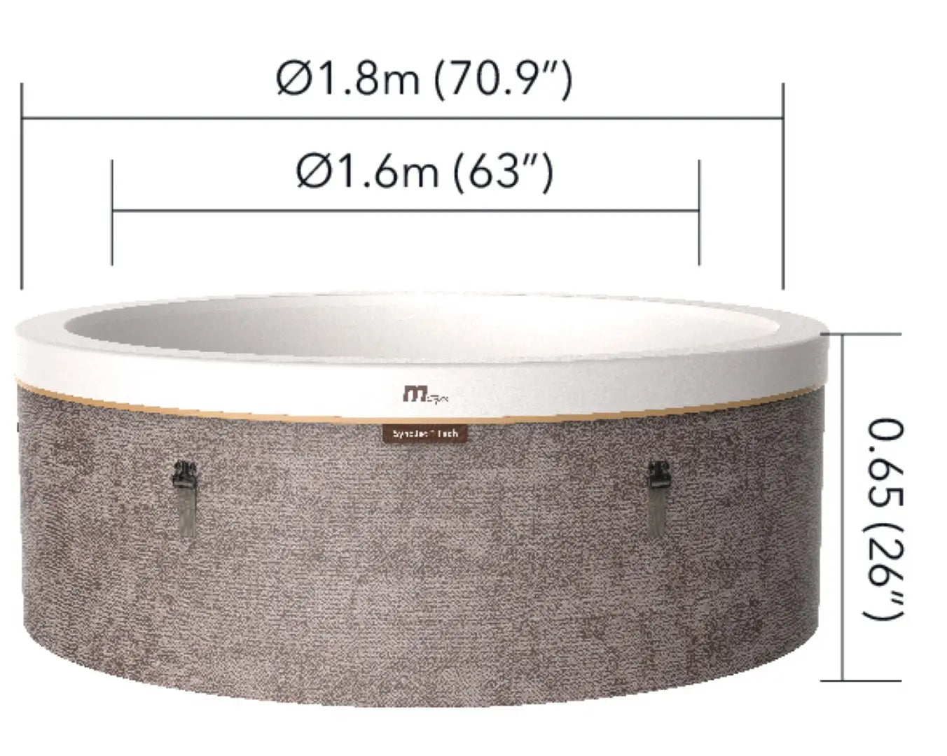 MSpa Whirlpool Cocoon 180x180x65cm F-CO066WE PTC UVC+