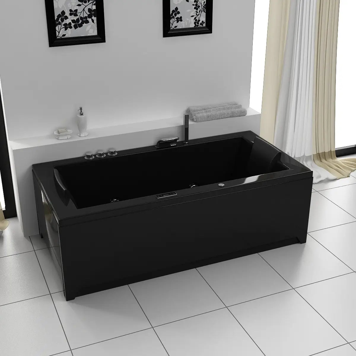 Whirlpool Torino Badewanne Indoor 182x90 cm Black