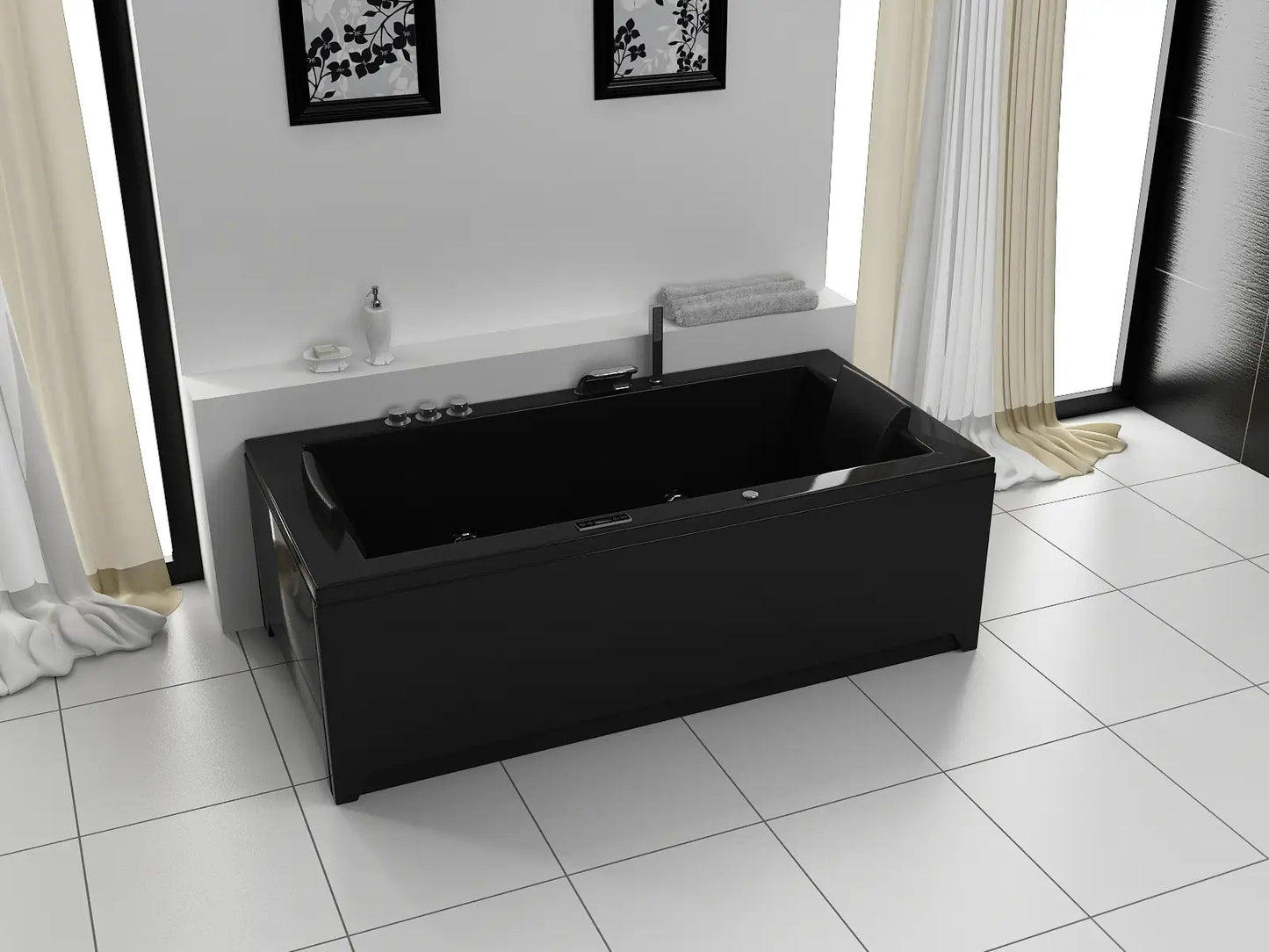 Whirlpool Torino Badewanne Indoor 182x90 cm Black
